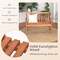 2-seat Patio Wood Bench with Cozy Armrests and Slatted Backrest